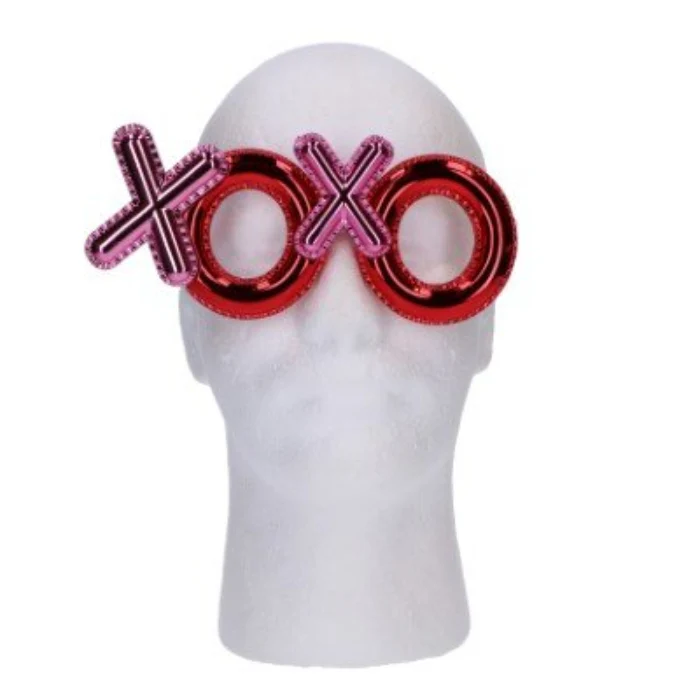 Partybril XOXO metallic rood/roze - Image 3