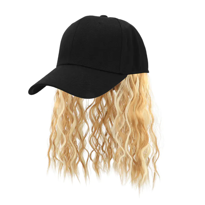 Pet met pruik Casey zwart/blond - Image 2