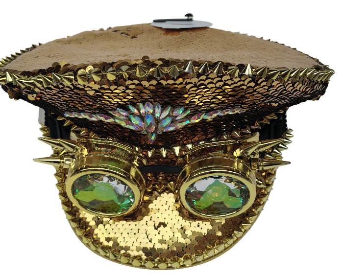 Pet pailletten met bril goud