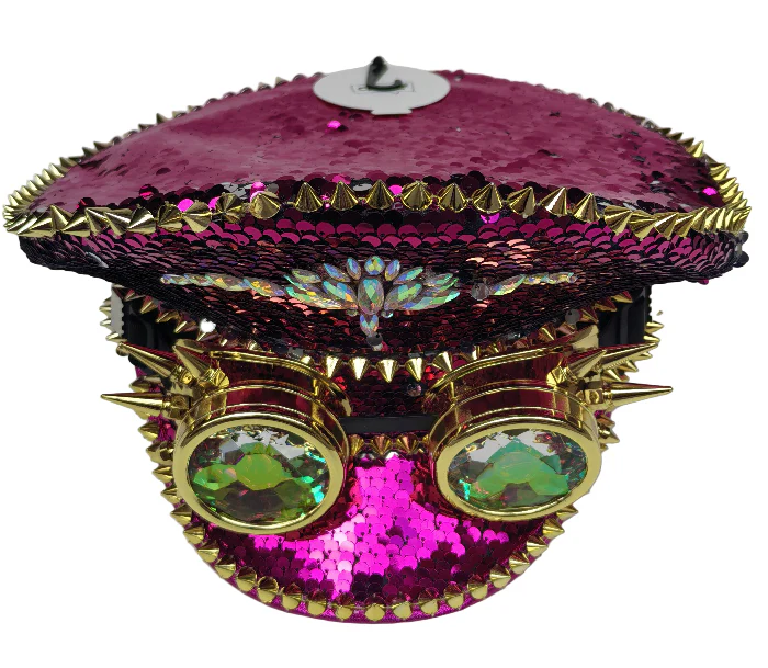 Pet pailletten met bril roze