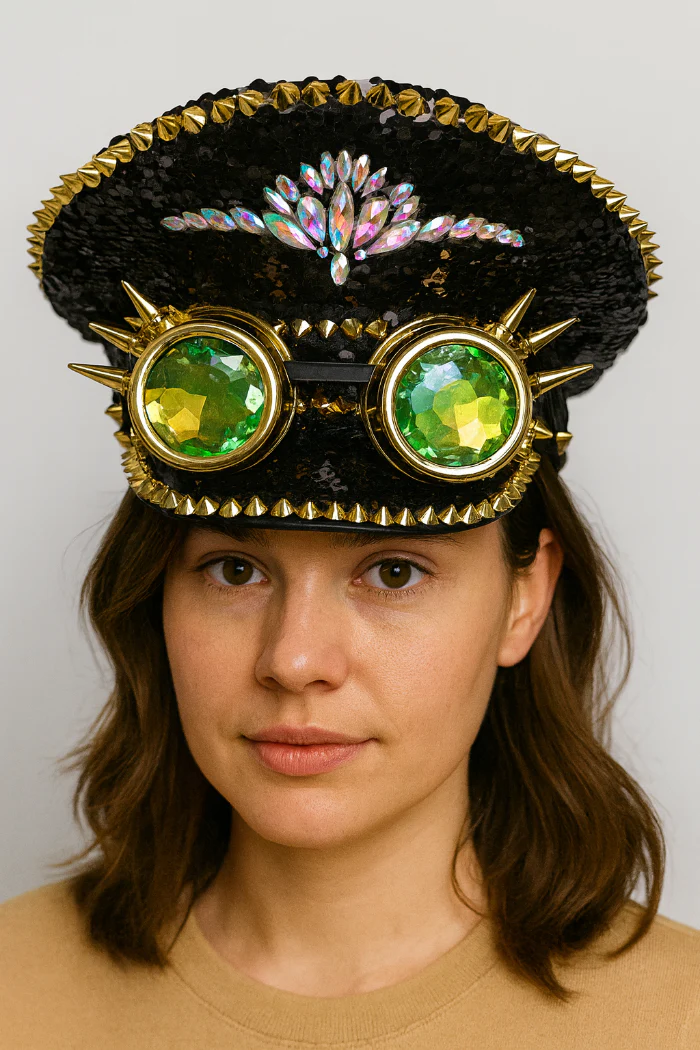 Pet pailletten met bril zwart - Image 2