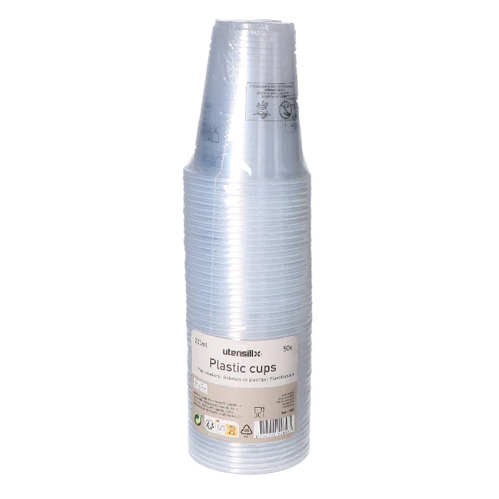 Plastic beker transparant 200ml 50 stuks