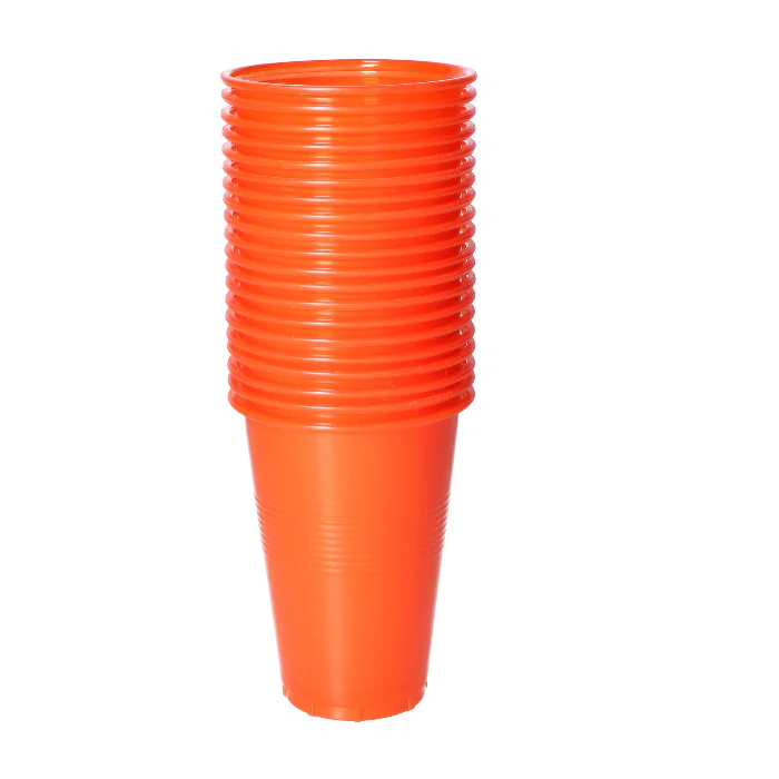 Plastic xl drinkbekers oranje 20x
