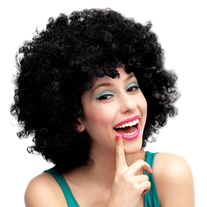 Pruik afro bruin