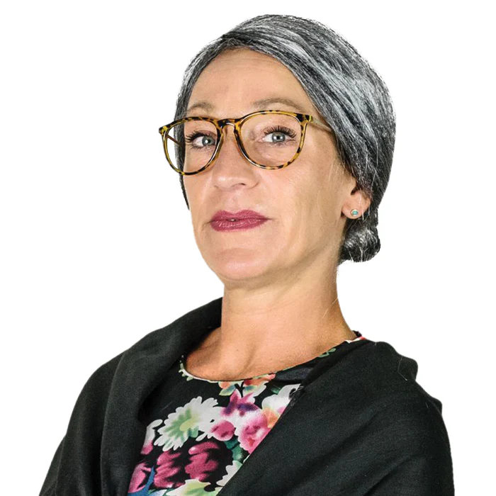 Pruik oma grijs