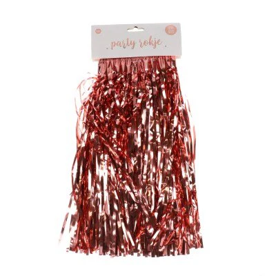 Rokje glitter folie roségoud one size