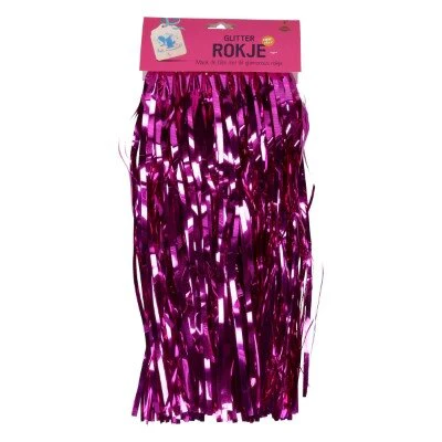 Rokje glitter folie roze one size