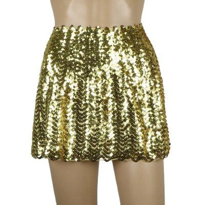 Rokje pailletten goud one size