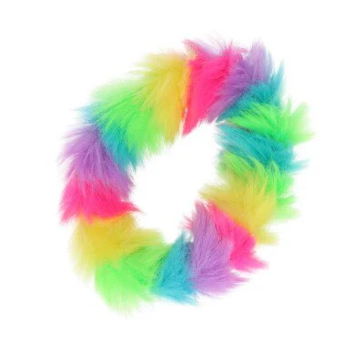 Scrunchie fluffy meerkleurig