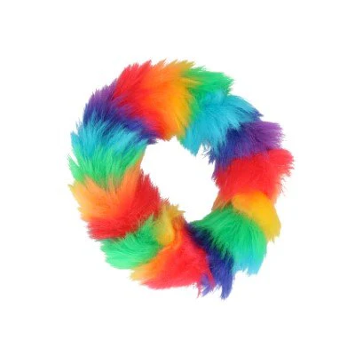 Scrunchie regenboog fluffy