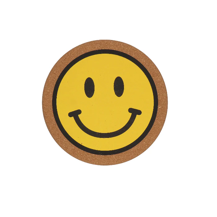 Smiley onderzetter kurk