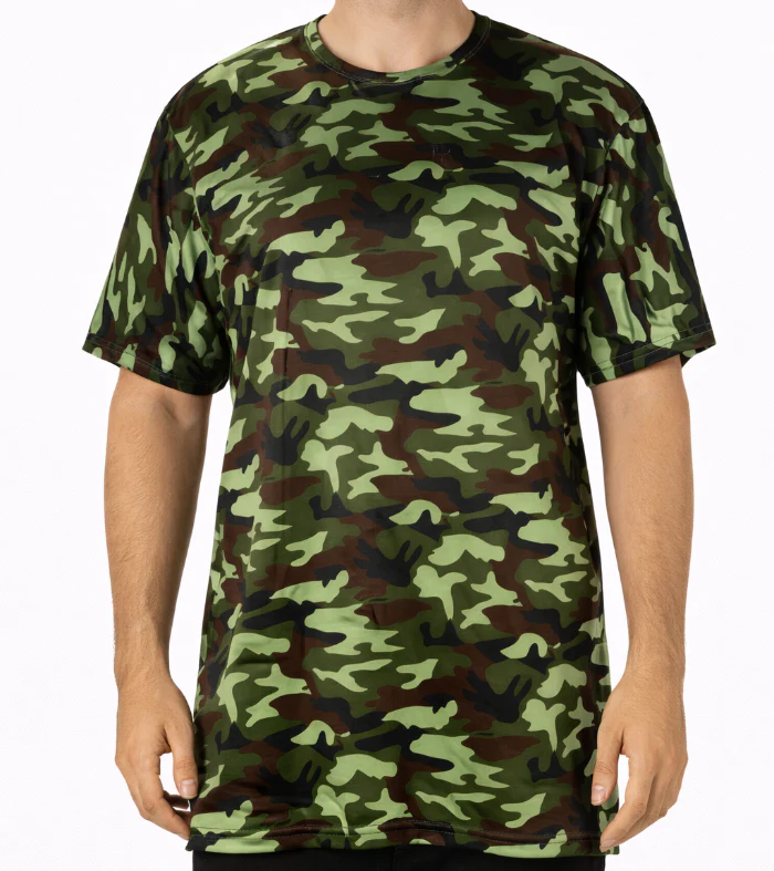 T-shirt camouflage groen maat M