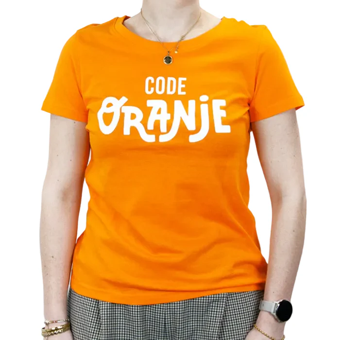 T-shirt oranje dames- Code Oranje - L/XL