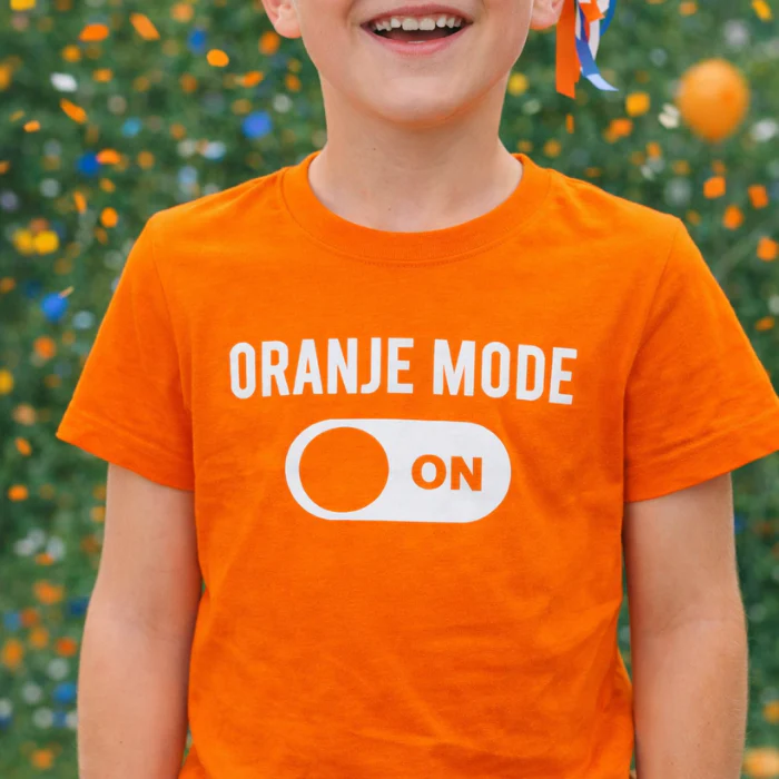 T-shirt oranje kind - Oranje mode on - maat 116