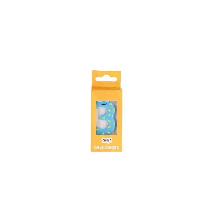 Taartkaars ogen blauw/geel cijfer 3 - Image 2