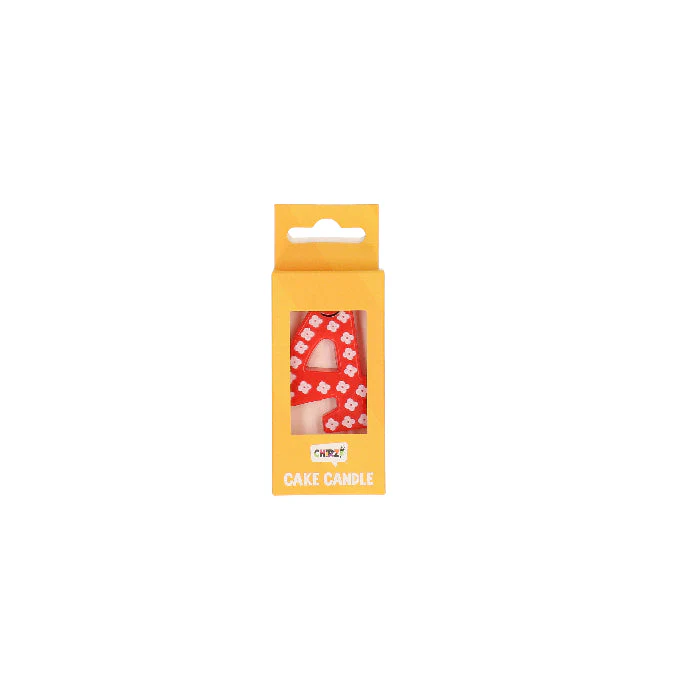 Taartkaars ogen rood/wit cijfer 4 - Image 2