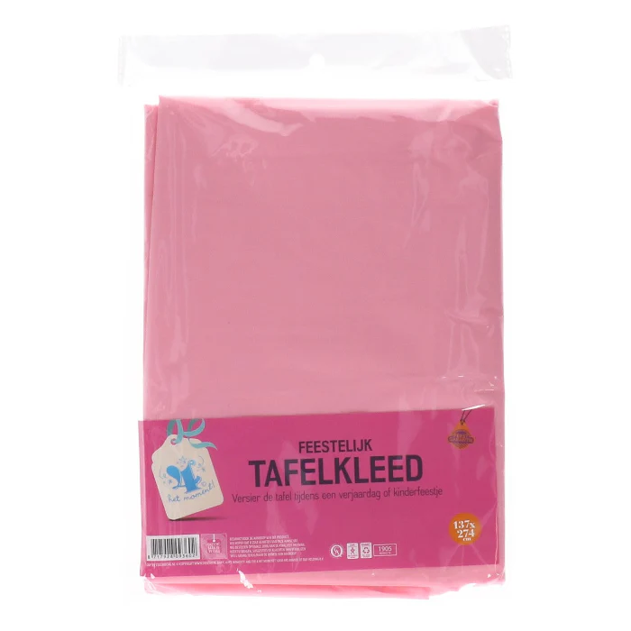 Tafelkleed roze 137x274cm - Image 2