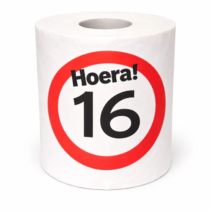 WC rol 16 jaar verkeersbord