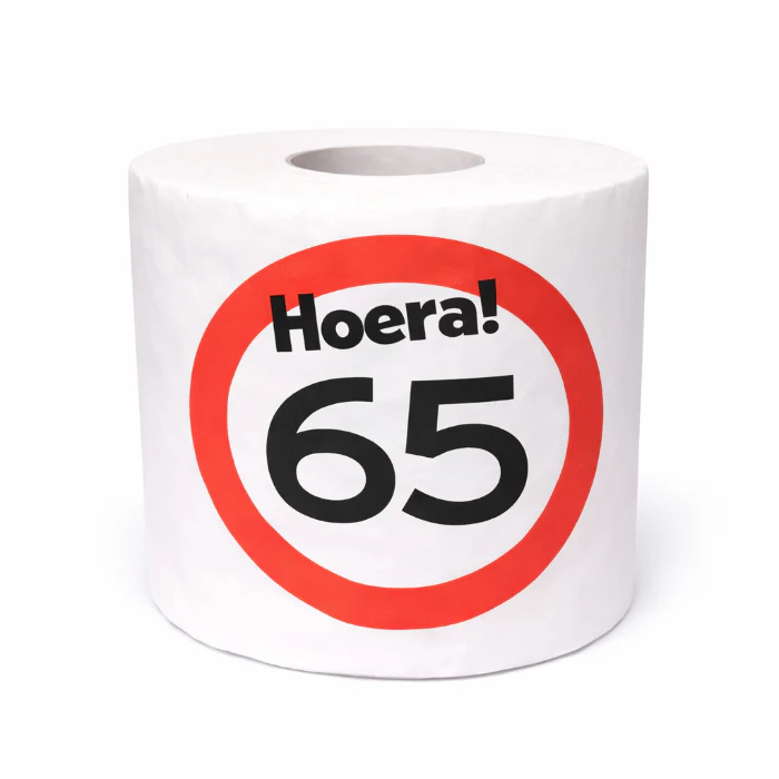 WC rol 65 jaar verkeersbord