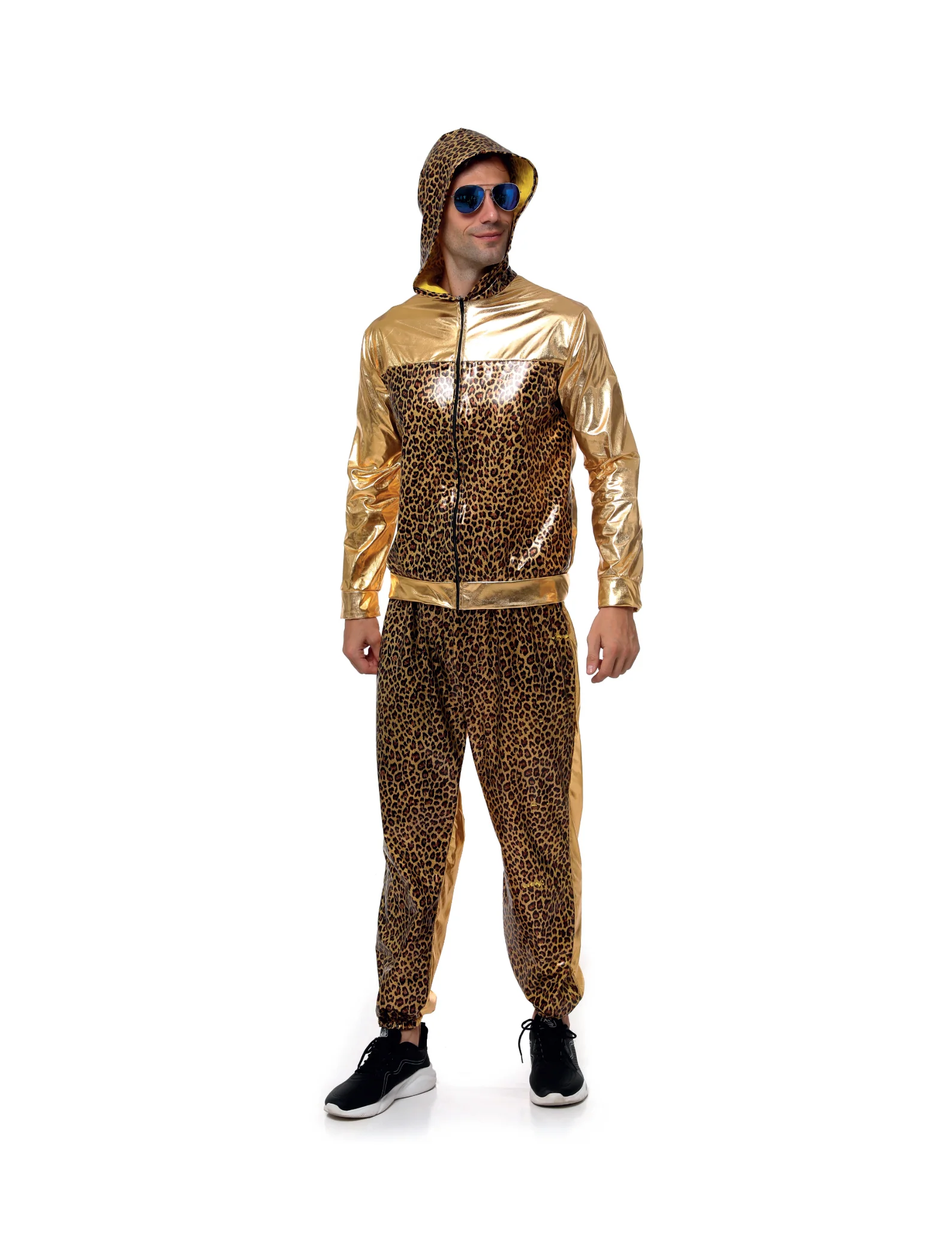 Trainingspak heren panter goud maat M/L
