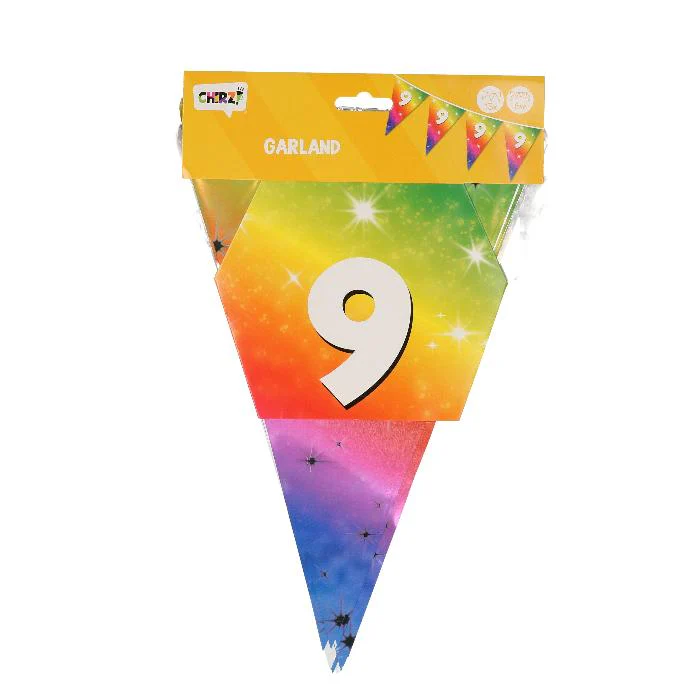 Vlaggenlijn folie  9 jaar 6m