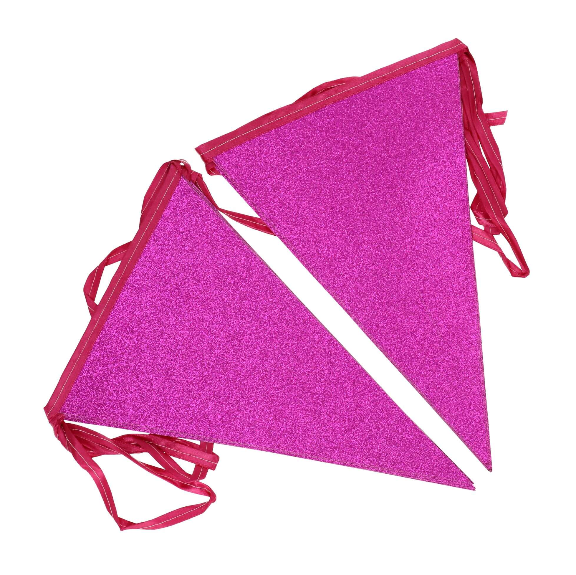 Vlaggenlijn glitter roze groot 10 vlaggen 6m - Image 2