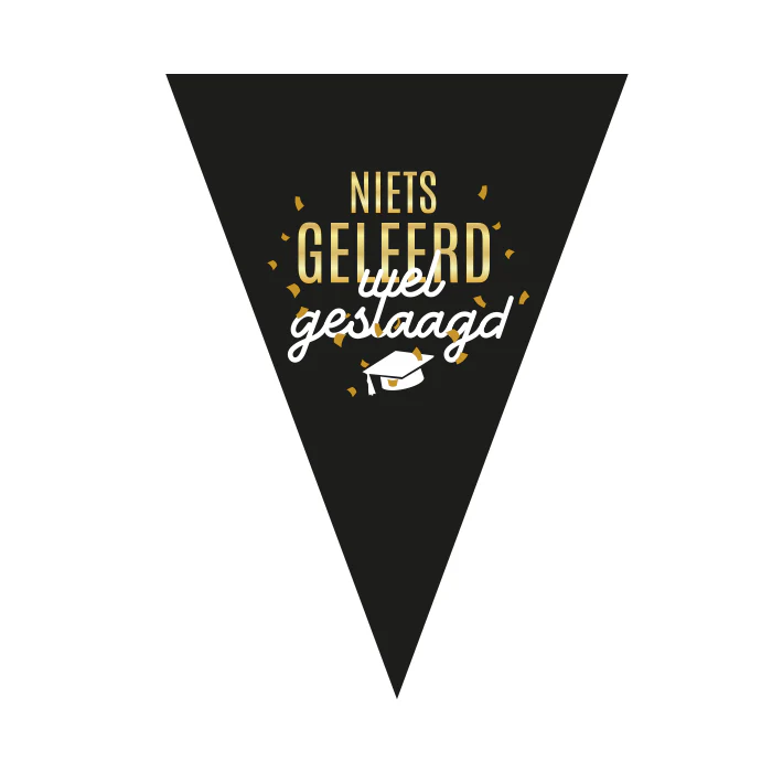 Vlaggenlijn ''Niets geleerd wel geslaagd''