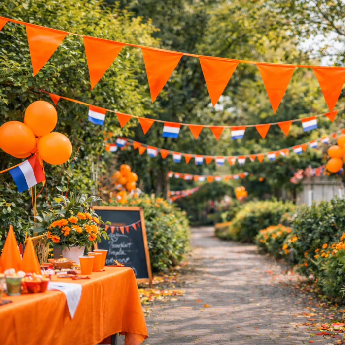 Vlaggenlijn oranje 25 meter 50 vlaggen - Image 2