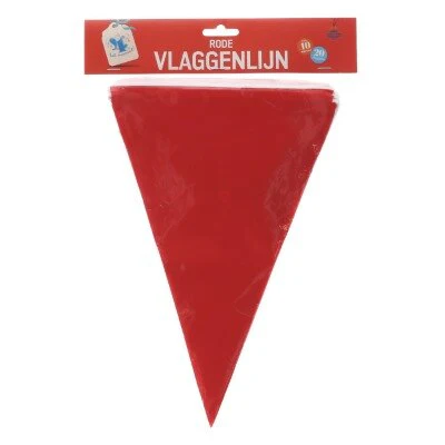 Vlaggenlijn rood 20 vlaggen 10m