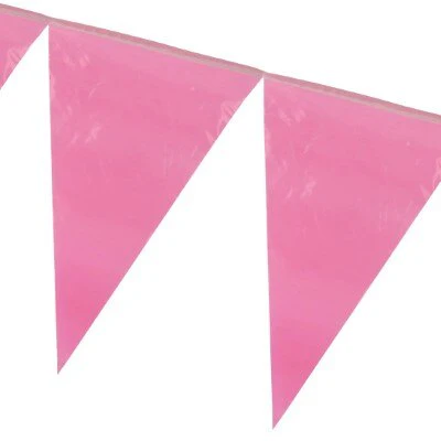 Vlaggenlijn roze XL 18 vlaggen 10m