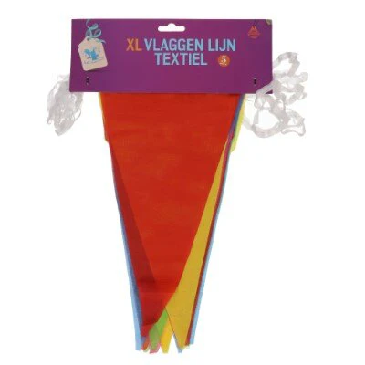 Vlaggenlijn textiel meerkleurig XL 5m
