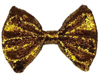Vlinderdas glitter goud