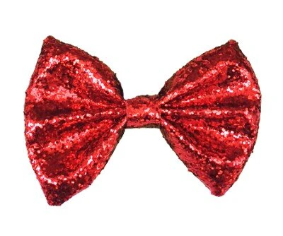 Vlinderdas glitter rood
