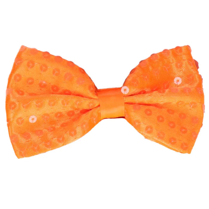 Vlinderdas pailletten neon oranje - Image 2