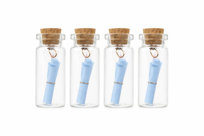 Wensflesjes Geboorte blauw 4St