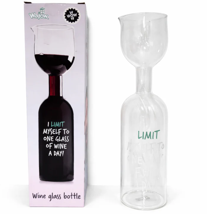 WJ Wine Glass Bottle I limit myself to one glass of wine a day!
