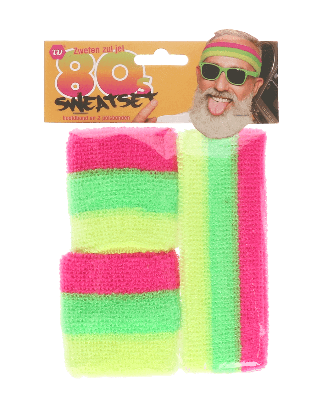 Zweetband set neon meerkleurig